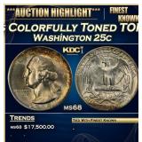 1948-s Washington Quarter Colorfully Toned TOP POP