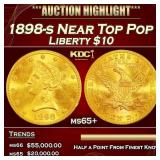 1898-s Gold Liberty Eagle Near Top Pop $10 ms65+ S