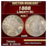 1888 Liberty Nickel 5c ms65 SEGS