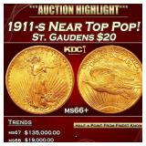1911-s Gold St. Gaudens Double Eagle Near Top Pop!
