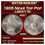 1905 Liberty Nickel Near Top Pop 5c ms66+ SEGS