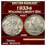 1933-s Walking Liberty Half Dollar 50c ms66 SEGS