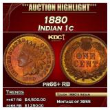 1880 Proof Indian Cent 1c pr66+ RB SEGS
