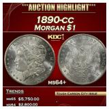 1890-cc Morgan Dollar $1 ms64+ SEGS
