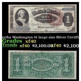 1886 $1 large size Silver Certificate Martha Washi