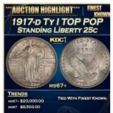 1917-d Ty I Standing Liberty Quarter TOP POP 25c m