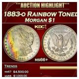 1883-o Morgan Dollar Rainbow Toned $1 ms66+ SEGS