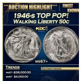 1946-s Walking Liberty Half Dollar TOP POP! 50c ms