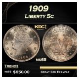 1909 Liberty Nickel 5c Grades ms65