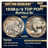 1938-d/s Buffalo Nickel TOP POP! 5c ms68+ SEGS