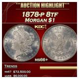 1878-p 8tf Morgan Dollar $1 ms66+ SEGS