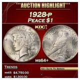 1928-p Peace Dollar $1 ms64+ SEGS