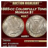 1885-cc Morgan Dollar Colorfully Toned $1 ms66+ SE