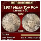 1901 Liberty Nickel Near Top Pop 5c ms66+ SEGS