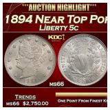 1894 Liberty Nickel Near Top Pop 5c ms66 SEGS