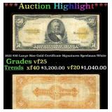 1922 $50 Large Size Gold Certificate Grades vf+ Si