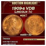 1909-s VDB Lincoln Cent 1c ms65+ rd SEGS