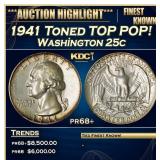 1941 Proof Washington Quarter Toned TOP POP! 25c p