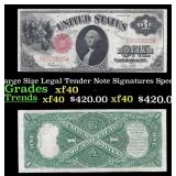 1917 $1 Large Size Legal Tender Note Grades xf Sig