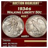 1934-s Walking Liberty Half Dollar 50c ms65+ SEGS