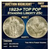 1923-p Standing Liberty Quarter TOP POP 25c ms67+