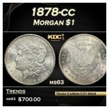 1878-cc Morgan Dollar $1 Grades ms63