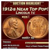 1912-s Lincoln Cent Near Top Pop! 1c ms65+ rd SEGS