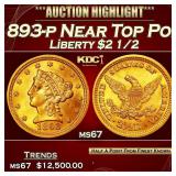 1893-p Gold Liberty Quarter Eagle Near Top Pop! $2