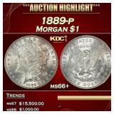 1889-p Morgan Dollar $1 ms66+ SEGS