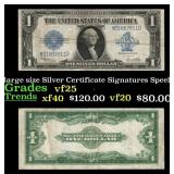 1923 $1 large size Silver Certificate Grades vf+ S