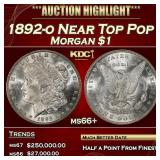 1892-o Morgan Dollar Near Top Pop $1 ms66+ SEGS
