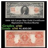 1906 $20 Large Size Gold Certificate Grades xf Sig
