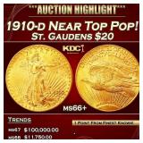 1910-d Gold St. Gaudens Double Eagle Near Top Pop!