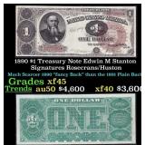 1890 $1 Treasury Note Edwin M Stanton Grades xf+ S