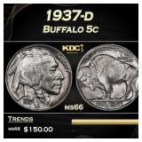 1937-d Buffalo Nickel 5c Grades ms66