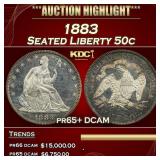 1883 Proof Seated Half Dollar 50c pr65+ DCAM SEGS