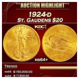 1924-d Gold St. Gaudens Double Eagle $20 ms64+ SEG
