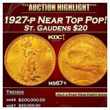 1927-p Gold St. Gaudens Double Eagle Near Top Pop!
