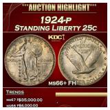 1924-p Standing Liberty Quarter 25c ms66+ FH SEGS