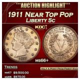 1911 Liberty Nickel Near Top Pop 5c ms66+ SEGS