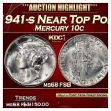 1941-s Mercury Dime Near Top Pop! 10c ms68 FSB SEG