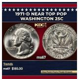 1971-d Washington Quarter Near Top Pop 25c ms67 SE