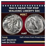1941-s Walking Liberty Half Dollar Near Top Pop 50