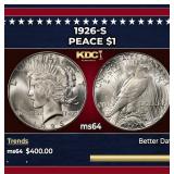 1926-s Peace Dollar $1 Grades ms64