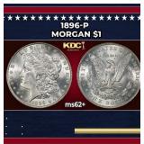 1896-p Morgan Dollar $1 Grades ms62+