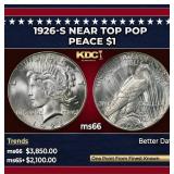 1926-s Peace Dollar Near Top Pop $1 ms66 SEGS