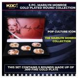 5 Coin Marilyn Monroe Gold Plated Round Collection