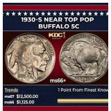 1930-s Buffalo Nickel Near Top Pop 5c ms66+ SEGS