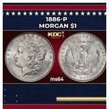 1886-p Morgan Dollar $1 Grades ms64