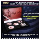5 Coin Marilyn Monroe Silver Plated Round Collecti